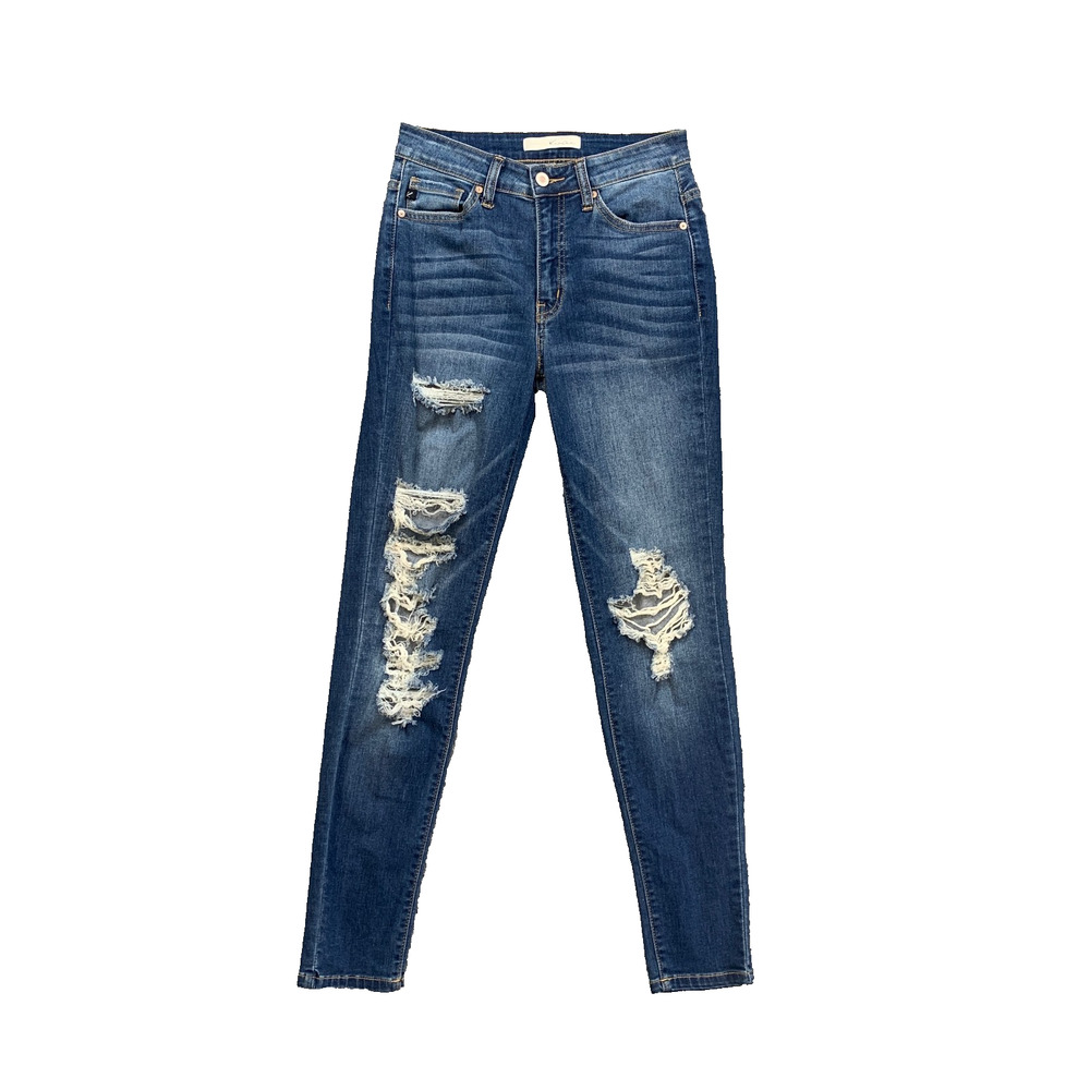 KanCan Jeans Womens 26 Denim Distressed Skinny Ripped Distressed Stretch Pocket